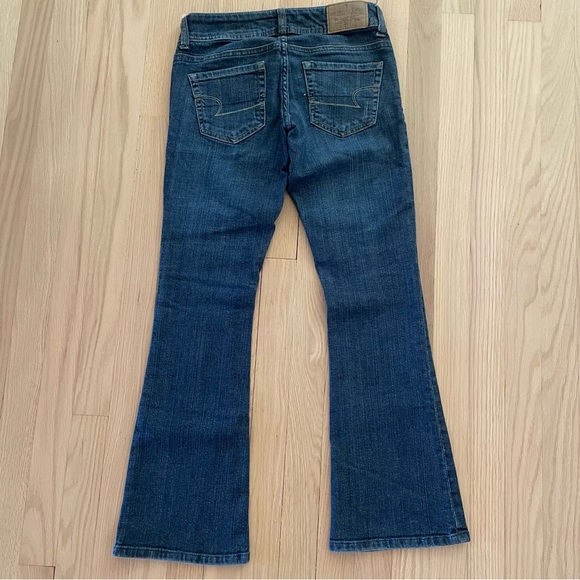 Y2K American Eagle Ultra Low rise bootcut Artist dark wash Jeans 0 short - Picture 3 of 10